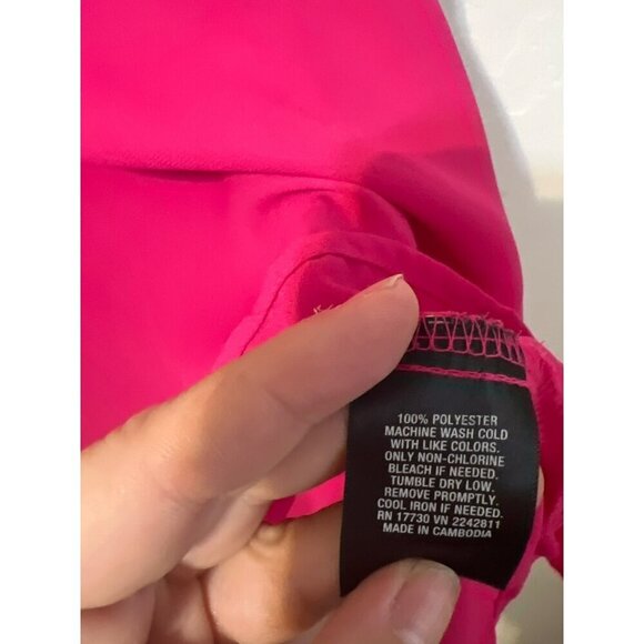 Mossimo Sz XL Hi Low Tank Top Hot Pink Sheer - Picture 4 of 8